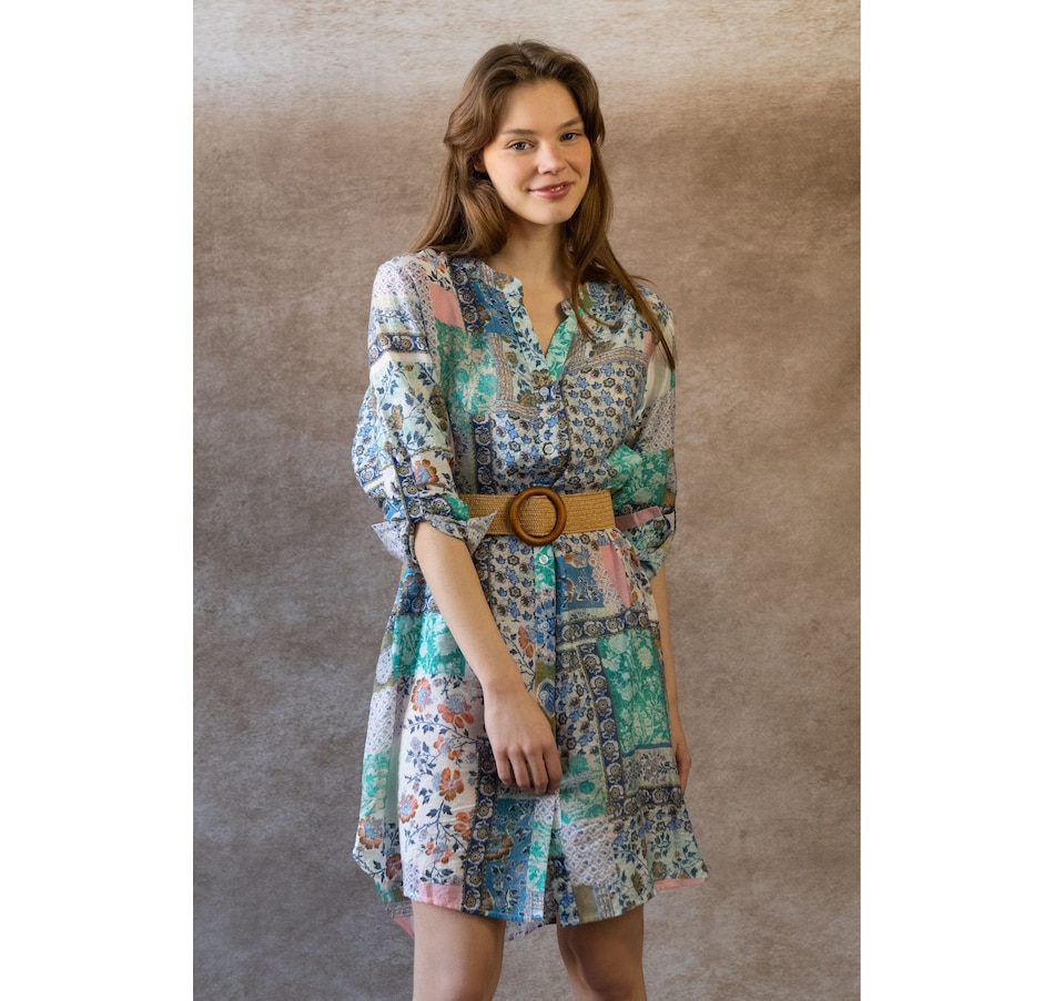 Image 964336_ALTMORE5.jpg, Product 964-336 / Price $34.99, Annick Lara Patchwork Print Boho Tunic Shirt Dress Long Sleeves from ANNICK on TSC.ca's Fashion department
