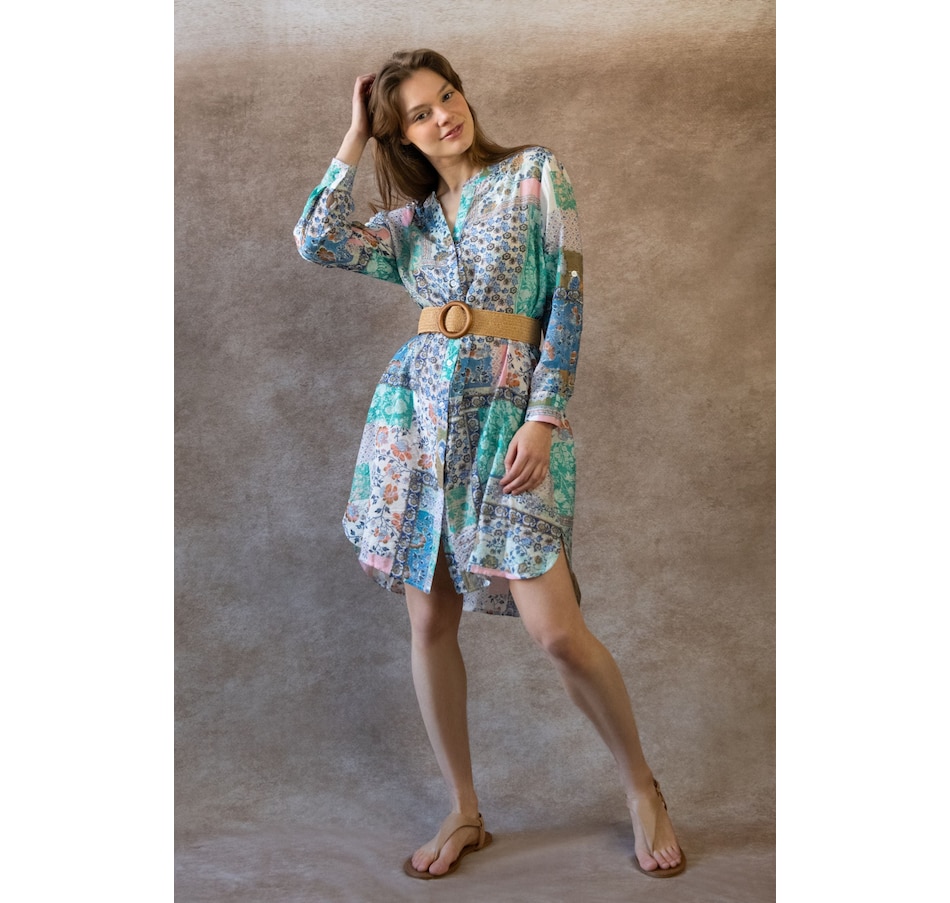 Image 964336_ALTMORE6.jpg, Product 964-336 / Price $34.99, Annick Lara Patchwork Print Boho Tunic Shirt Dress Long Sleeves from ANNICK on TSC.ca's Fashion department