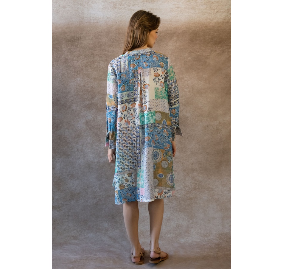 Image 964336_ALTMORE7.jpg, Product 964-336 / Price $34.99, Annick Lara Patchwork Print Boho Tunic Shirt Dress Long Sleeves from ANNICK on TSC.ca's Fashion department