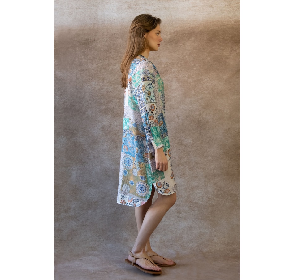 Image 964336_ALTMORE8.jpg, Product 964-336 / Price $34.99, Annick Lara Patchwork Print Boho Tunic Shirt Dress Long Sleeves from ANNICK on TSC.ca's Fashion department