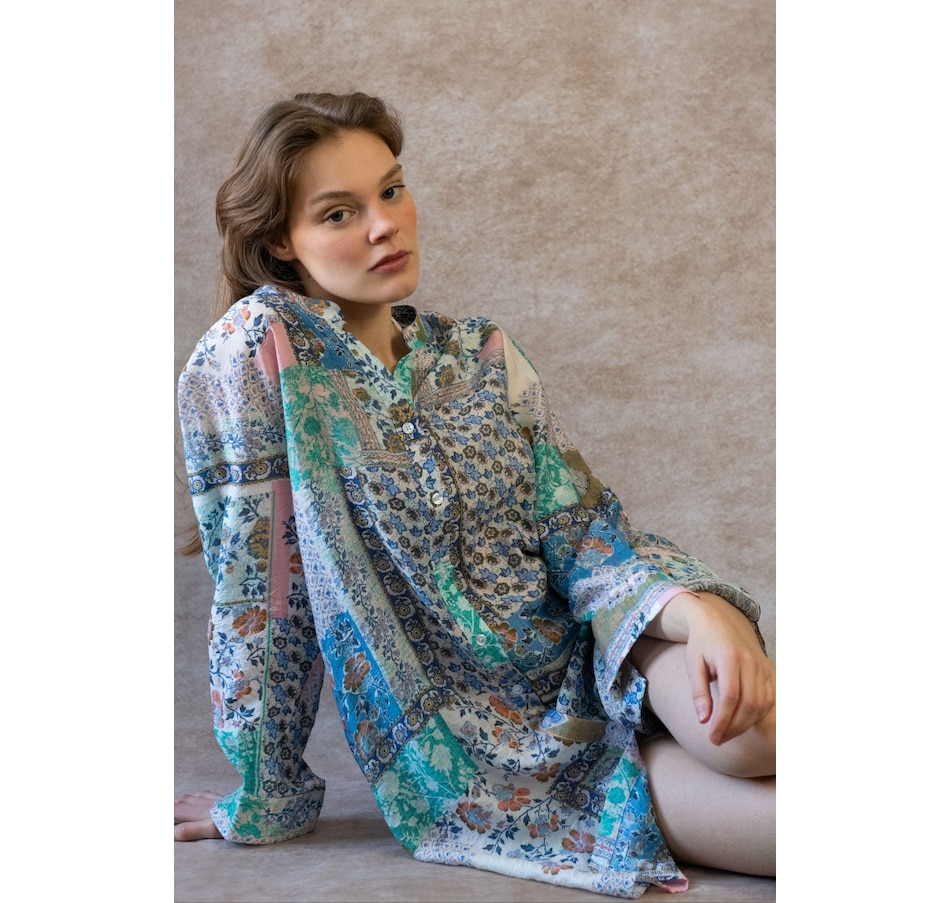 Image 964336_ALTMORE9.jpg, Product 964-336 / Price $34.99, Annick Lara Patchwork Print Boho Tunic Shirt Dress Long Sleeves from ANNICK on TSC.ca's Fashion department