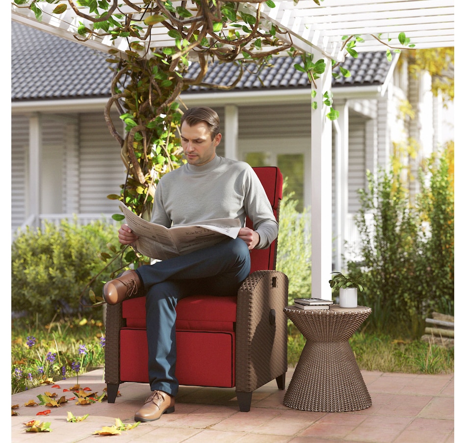Image 964341_ALTMORE17.jpg, Product 964-341 / Price $299.99, Outsunny Outdoor Recliner Chair with Adjustable Backrest, Cushion, Red from Outsunny on TSC.ca's Home & Garden department