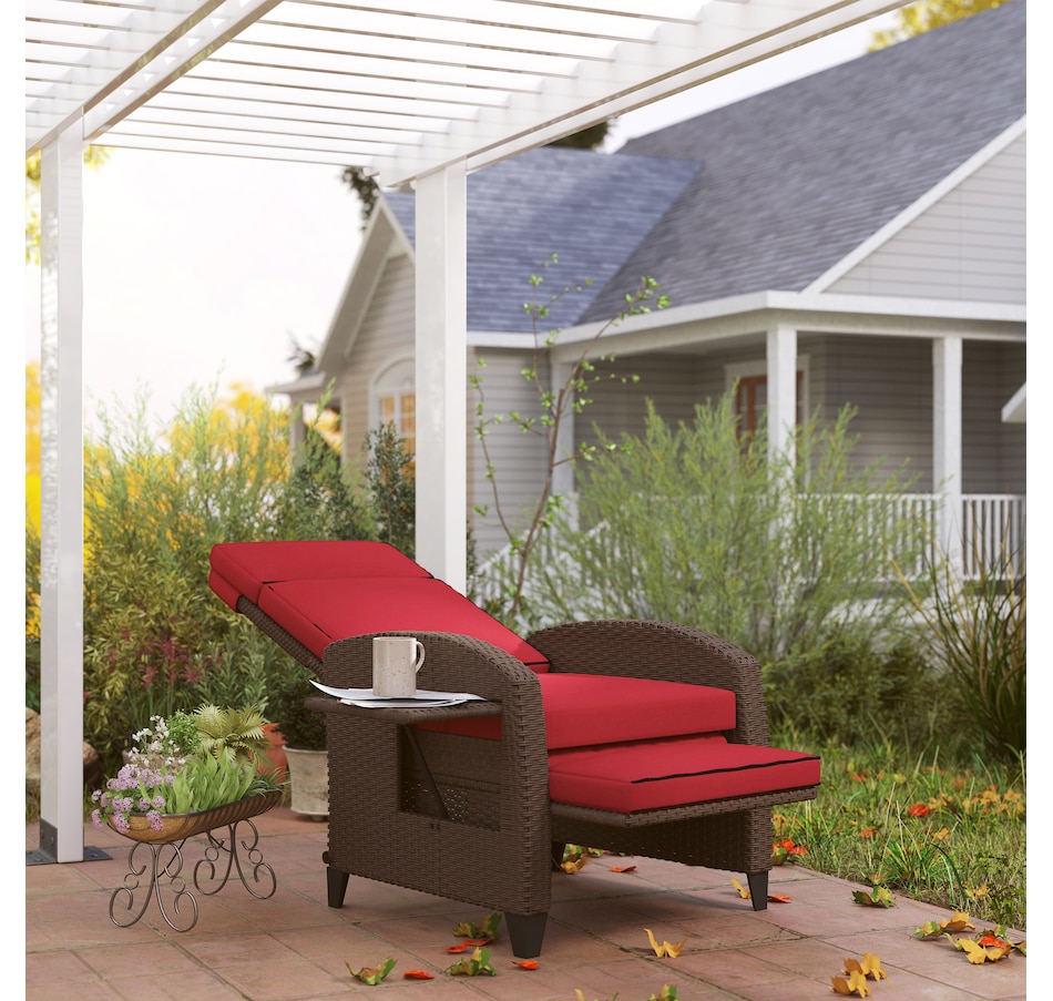 Image 964341_ALTMORE23.jpg, Product 964-341 / Price $299.99, Outsunny Outdoor Recliner Chair with Adjustable Backrest, Cushion, Red from Outsunny on TSC.ca's Home & Garden department