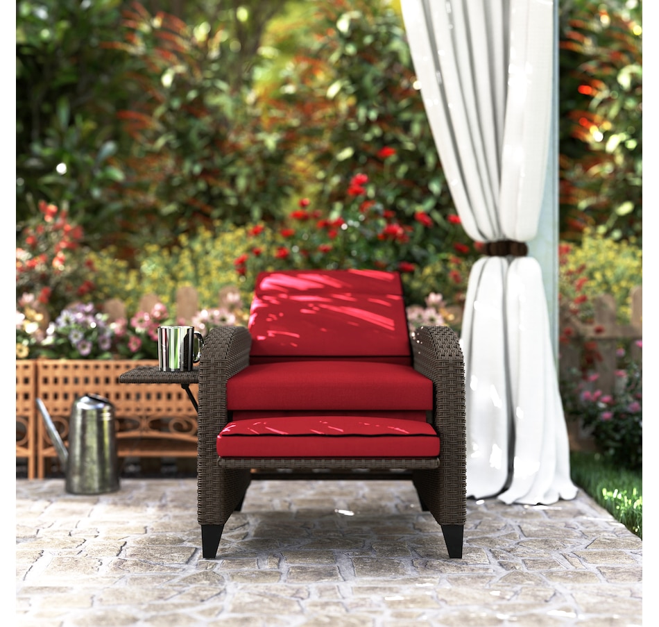 Image 964341_ALTMORE24.jpg, Product 964-341 / Price $299.99, Outsunny Outdoor Recliner Chair with Adjustable Backrest, Cushion, Red from Outsunny on TSC.ca's Home & Garden department
