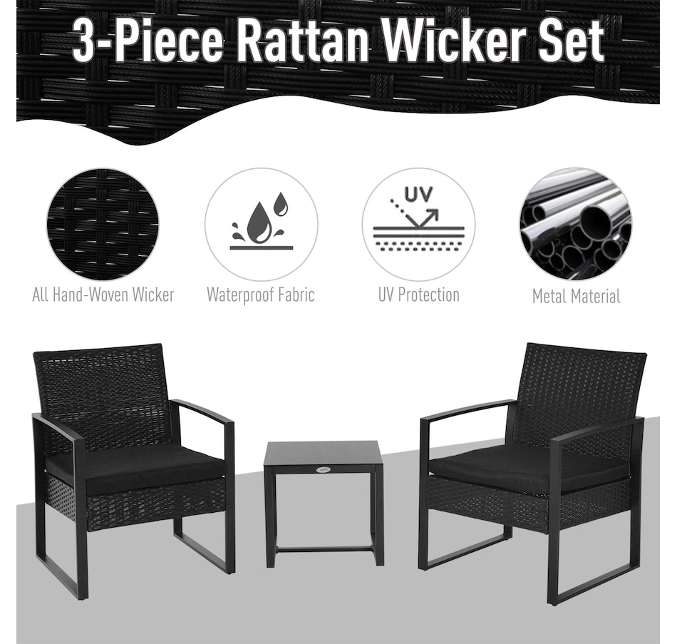 Image 964355_ALTMORE3.jpg, Product 964-355 / Price $169.99, Outsunny 3 Pieces Wicker Patio Furniture Set from Outsunny on TSC.ca's Home & Garden department