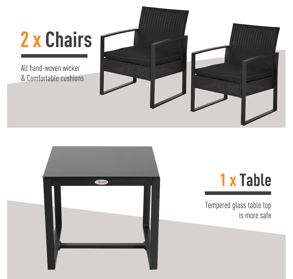 Image 964355_ALTMORE4.jpg, Product 964-355 / Price $169.99, Outsunny 3 Pieces Wicker Patio Furniture Set from Outsunny on TSC.ca's Home & Garden department