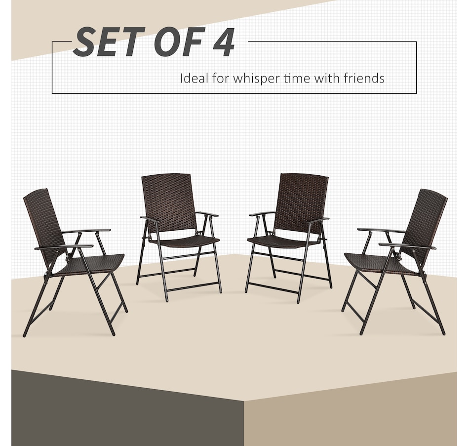 Image 964356_ALTMORE3.jpg, Product 964-356 / Price $189.99, Outsunny Outdoor Wicker Dining Chair Set of 4 from Outsunny on TSC.ca's Home & Garden department