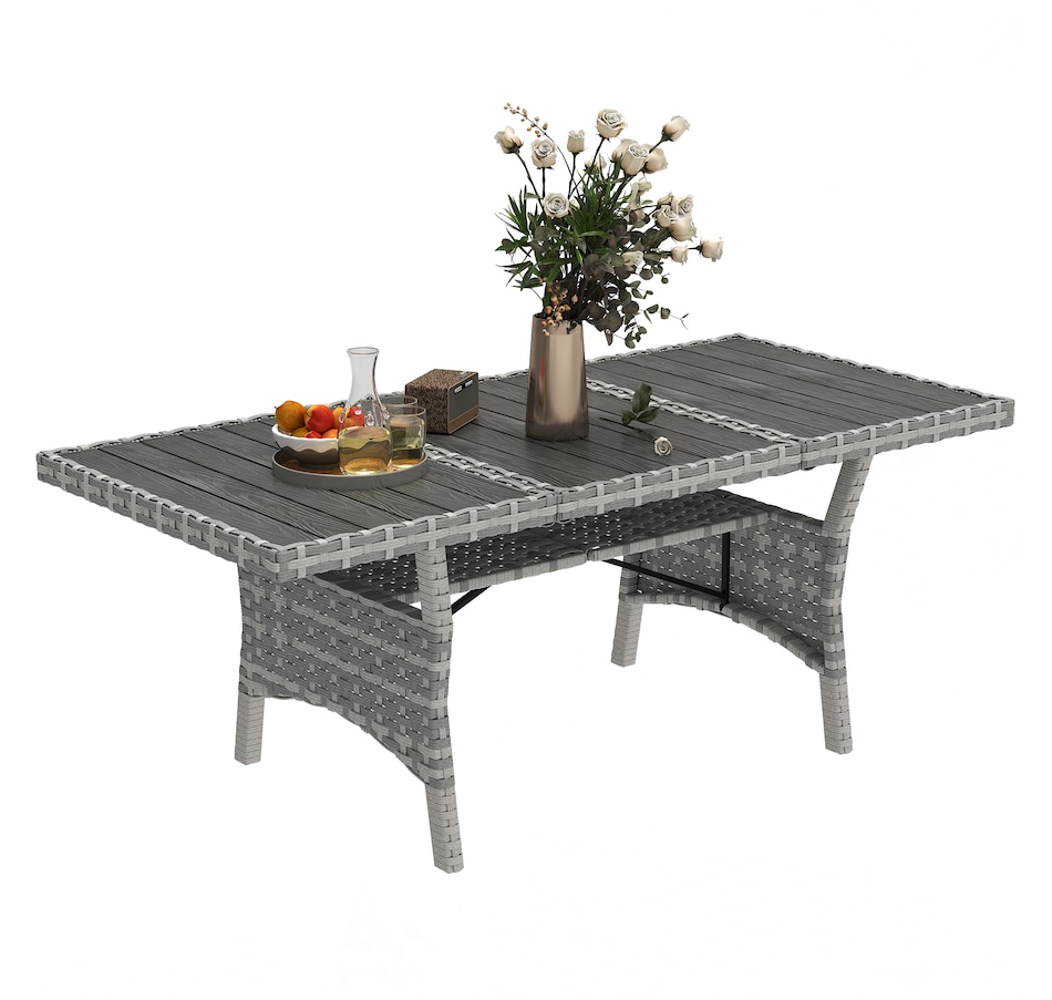 Image 964372.jpg, Product 964-372 / Price $289.99, Outsunny Outdoor Dining Table for 6-8, 75" Patio Table with Shelf, WPC Top from Outsunny on TSC.ca's Home & Garden department
