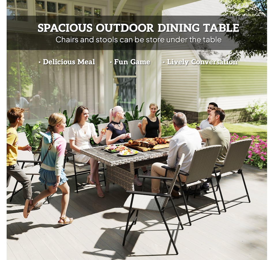 Image 964372_ALTMORE3.jpg, Product 964-372 / Price $289.99, Outsunny Outdoor Dining Table for 6-8, 75" Patio Table with Shelf, WPC Top from Outsunny on TSC.ca's Home & Garden department