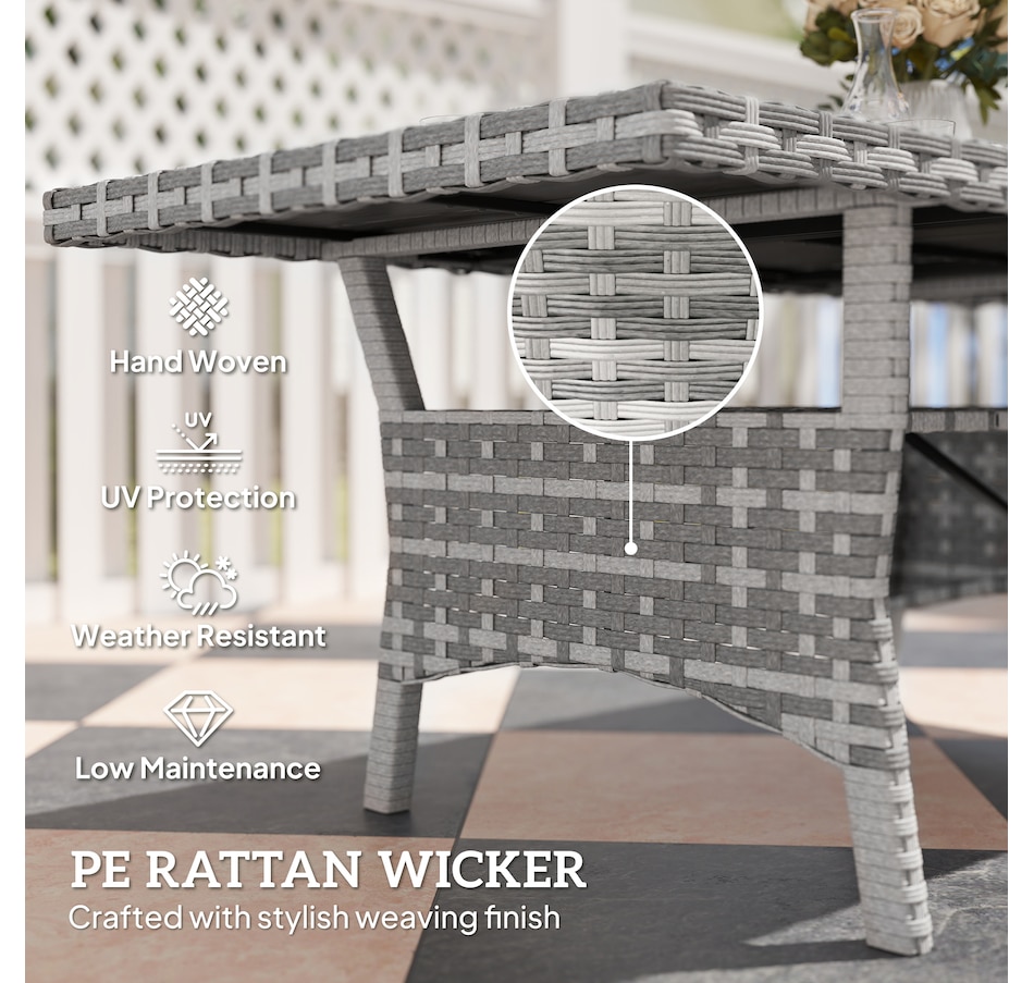 Image 964372_ALTMORE4.jpg, Product 964-372 / Price $289.99, Outsunny Outdoor Dining Table for 6-8, 75" Patio Table with Shelf, WPC Top from Outsunny on TSC.ca's Home & Garden department