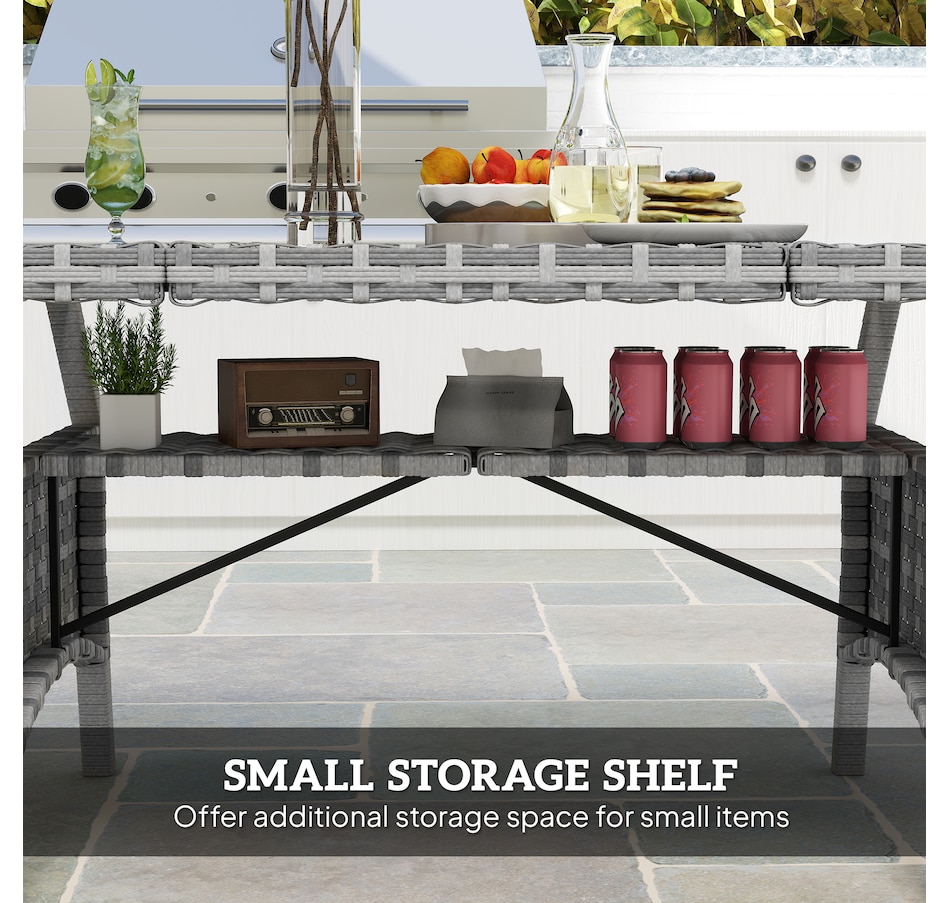 Image 964372_ALTMORE5.jpg, Product 964-372 / Price $289.99, Outsunny Outdoor Dining Table for 6-8, 75" Patio Table with Shelf, WPC Top from Outsunny on TSC.ca's Home & Garden department