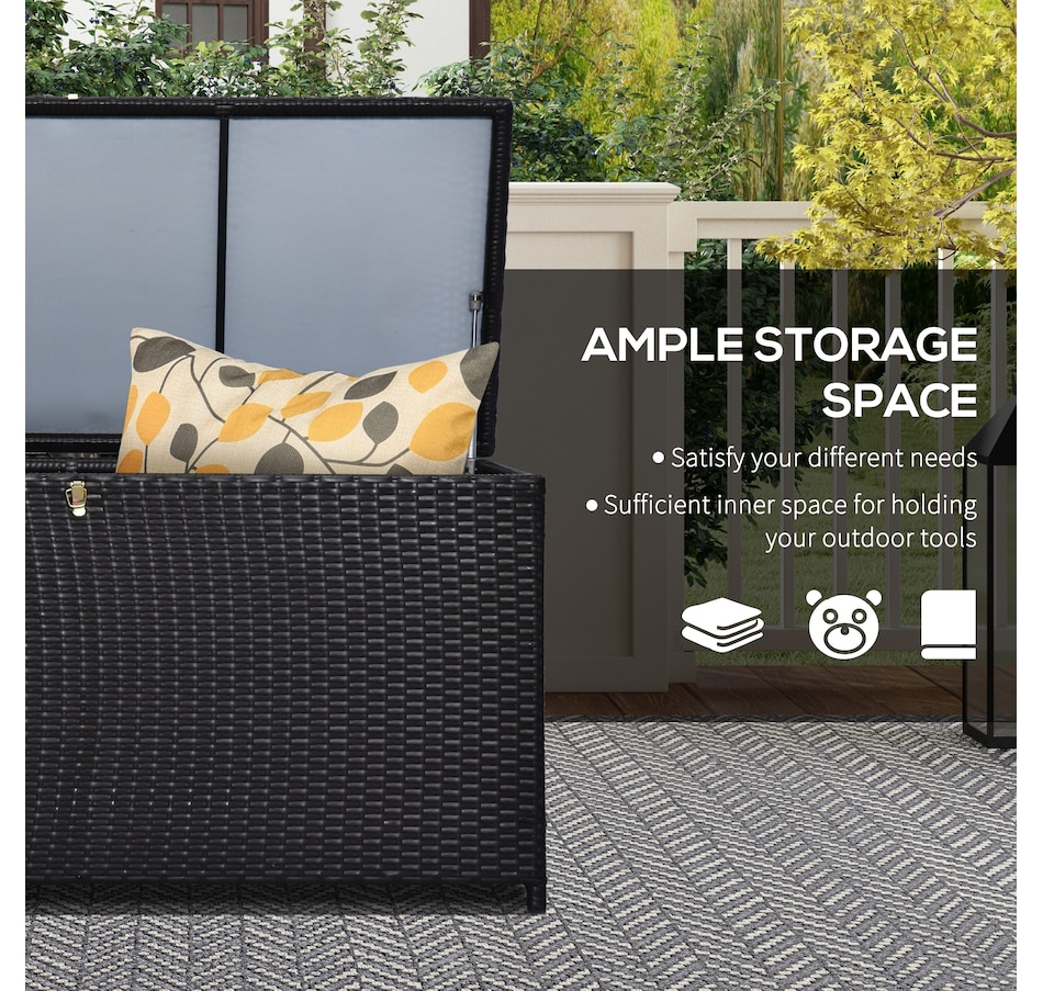 Image 964375_ALTMORE3.jpg, Product 964-375 / Price $169.99, Outsunny Wicker Outdoor Storage Box from Outsunny on TSC.ca's Home & Garden department