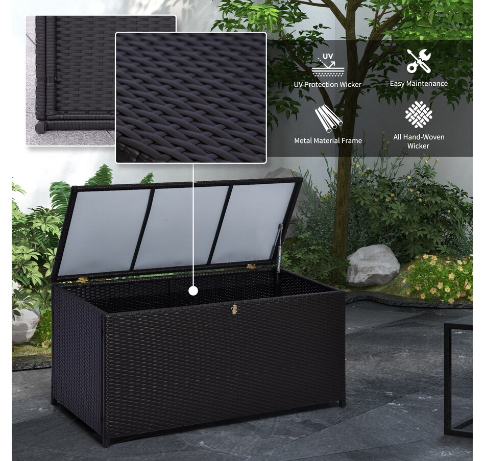 Image 964375_ALTMORE4.jpg, Product 964-375 / Price $169.99, Outsunny Wicker Outdoor Storage Box from Outsunny on TSC.ca's Home & Garden department