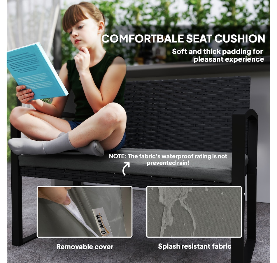 Image 964384_ALTMORE5.jpg, Product 964-384 / Price $154.99, Outsunny 2 Seater Wicker Outdoor Bench Patio Loveseat with Cushion, Grey from Outsunny on TSC.ca's Home & Garden department