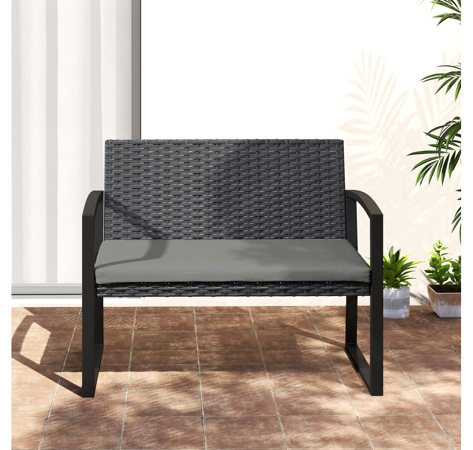 Image 964384_ALTMORE7.jpg, Product 964-384 / Price $154.99, Outsunny 2 Seater Wicker Outdoor Bench Patio Loveseat with Cushion, Grey from Outsunny on TSC.ca's Home & Garden department