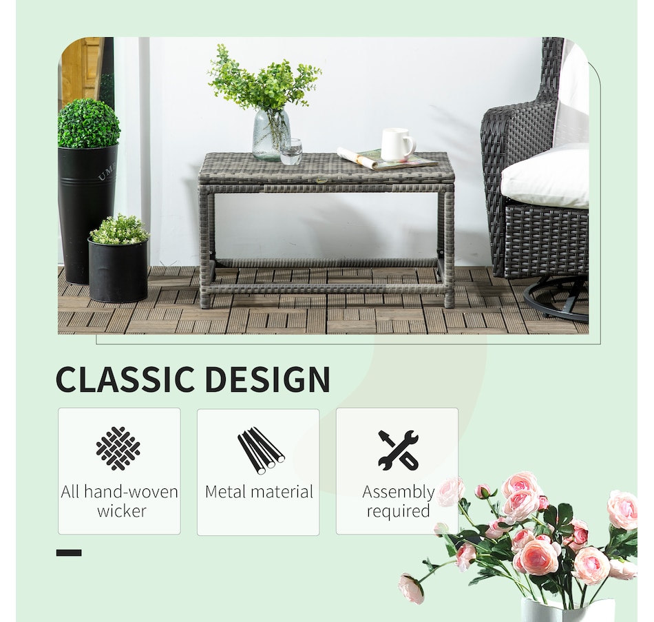 Image 964385_ALTMORE3.jpg, Product 964-385 / Price $71.99, Outsunny End Table w/ Plastic Board Under the Table Top Side Table, Grey from Outsunny on TSC.ca's Home & Garden department