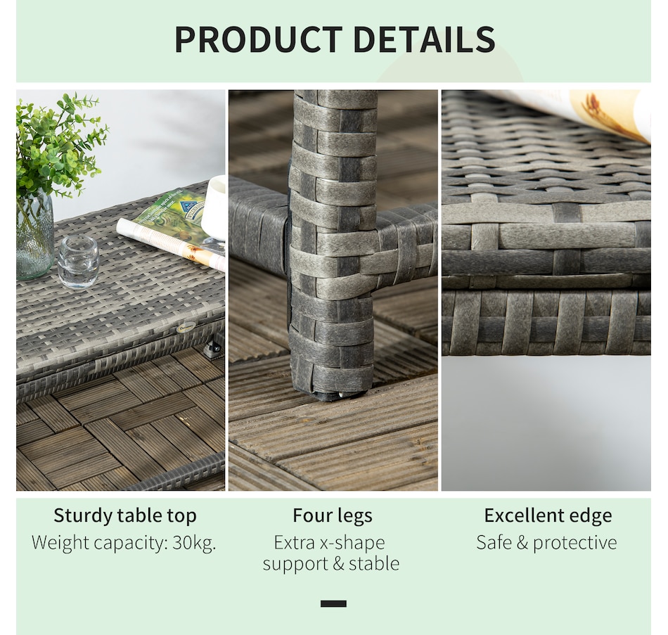 Image 964385_ALTMORE5.jpg, Product 964-385 / Price $71.99, Outsunny End Table w/ Plastic Board Under the Table Top Side Table, Grey from Outsunny on TSC.ca's Home & Garden department