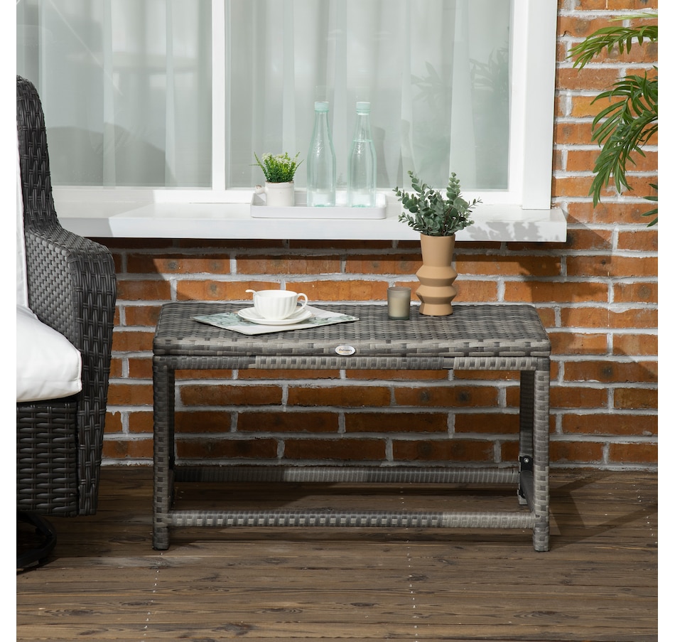 Image 964385_ALTMORE6.jpg, Product 964-385 / Price $71.99, Outsunny End Table w/ Plastic Board Under the Table Top Side Table, Grey from Outsunny on TSC.ca's Home & Garden department