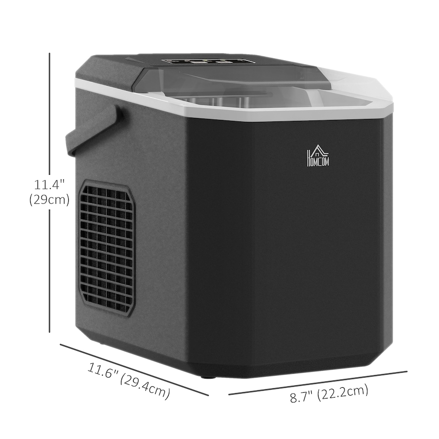 Image 964401_ALTMORE2.jpg, Product 964-401 / Price $108.86, HOMCOM Ice Maker with Scoop Basket 26lbs/24Hrs 2 Bullet Ice Sizes, Black from HOMCOM on TSC.ca's Kitchen department