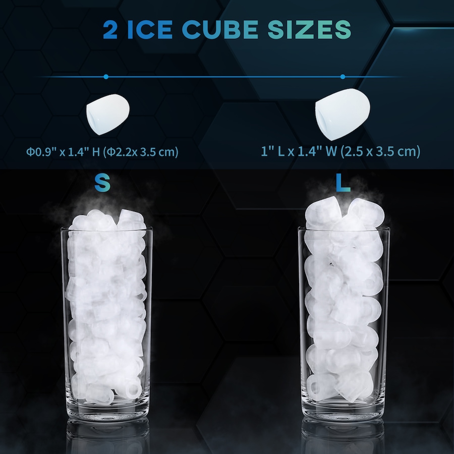 Image 964401_ALTMORE5.jpg, Product 964-401 / Price $108.86, HOMCOM Ice Maker with Scoop Basket 26lbs/24Hrs 2 Bullet Ice Sizes, Black from HOMCOM on TSC.ca's Kitchen department