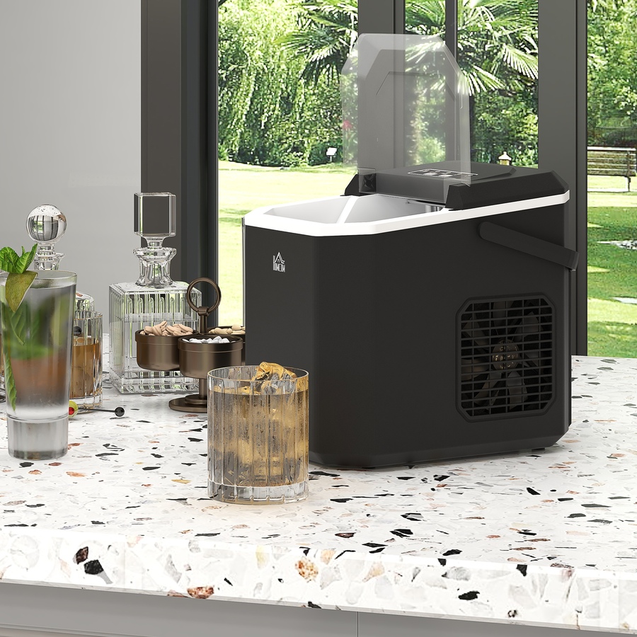 Image 964401_ALTMORE8.jpg, Product 964-401 / Price $108.86, HOMCOM Ice Maker with Scoop Basket 26lbs/24Hrs 2 Bullet Ice Sizes, Black from HOMCOM on TSC.ca's Kitchen department