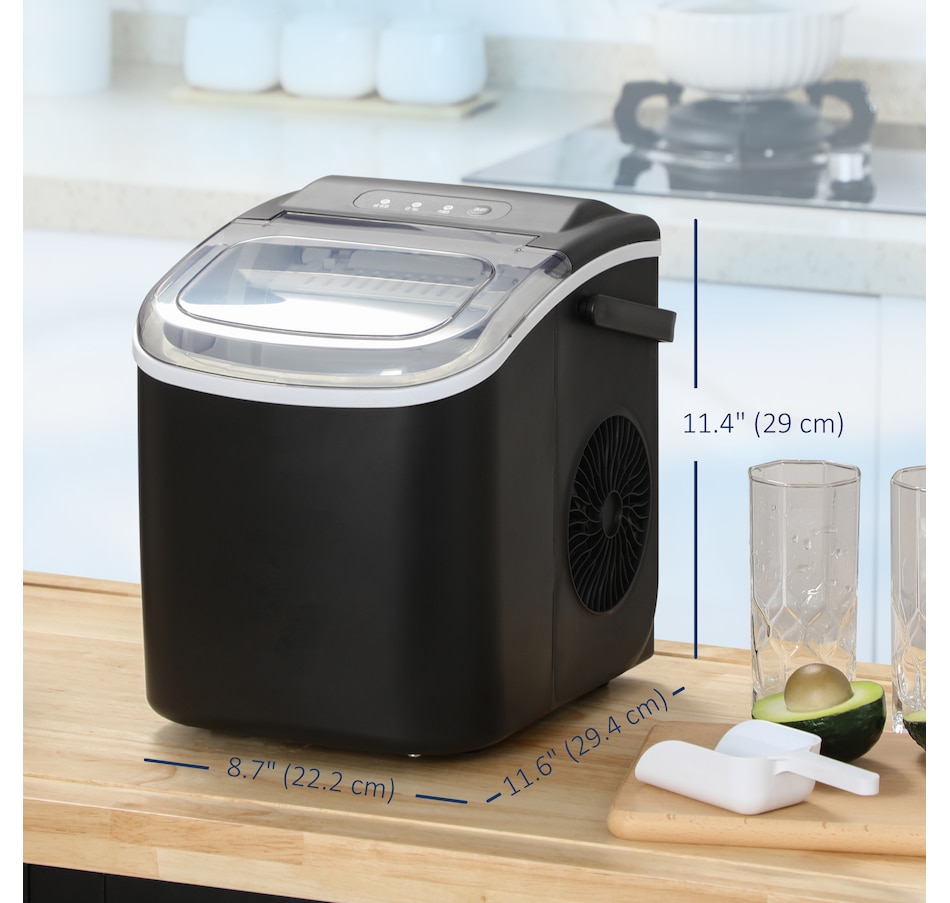 Image 964402_ALTMORE2.jpg, Product 964-402 / Price $94.99, HOMCOM Portable Ice Maker Countertop, Ice Maker Machine, Black from HOMCOM on TSC.ca's Kitchen department