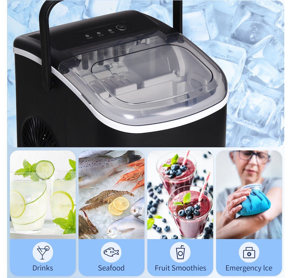 Image 964402_ALTMORE5.jpg, Product 964-402 / Price $94.99, HOMCOM Portable Ice Maker Countertop, Ice Maker Machine, Black from HOMCOM on TSC.ca's Kitchen department