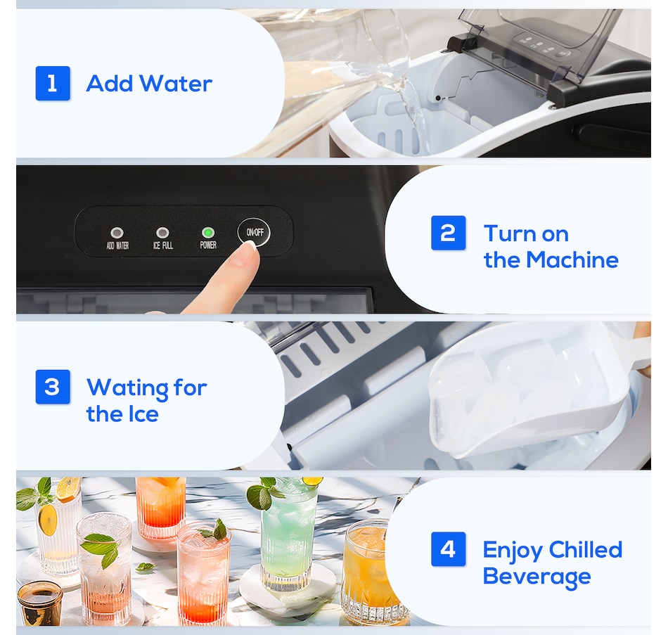 Image 964402_ALTMORE6.jpg, Product 964-402 / Price $94.99, HOMCOM Portable Ice Maker Countertop, Ice Maker Machine, Black from HOMCOM on TSC.ca's Kitchen department