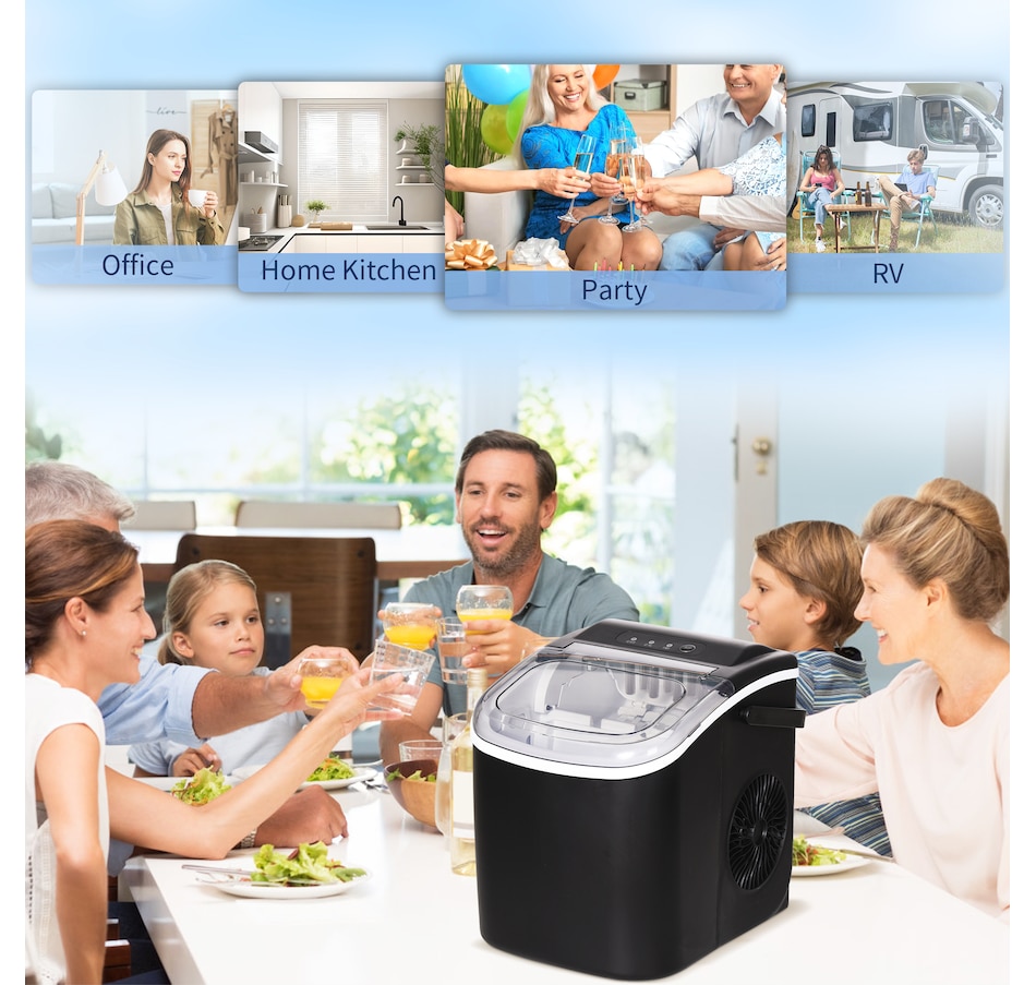 Image 964402_ALTMORE7.jpg, Product 964-402 / Price $94.99, HOMCOM Portable Ice Maker Countertop, Ice Maker Machine, Black from HOMCOM on TSC.ca's Kitchen department