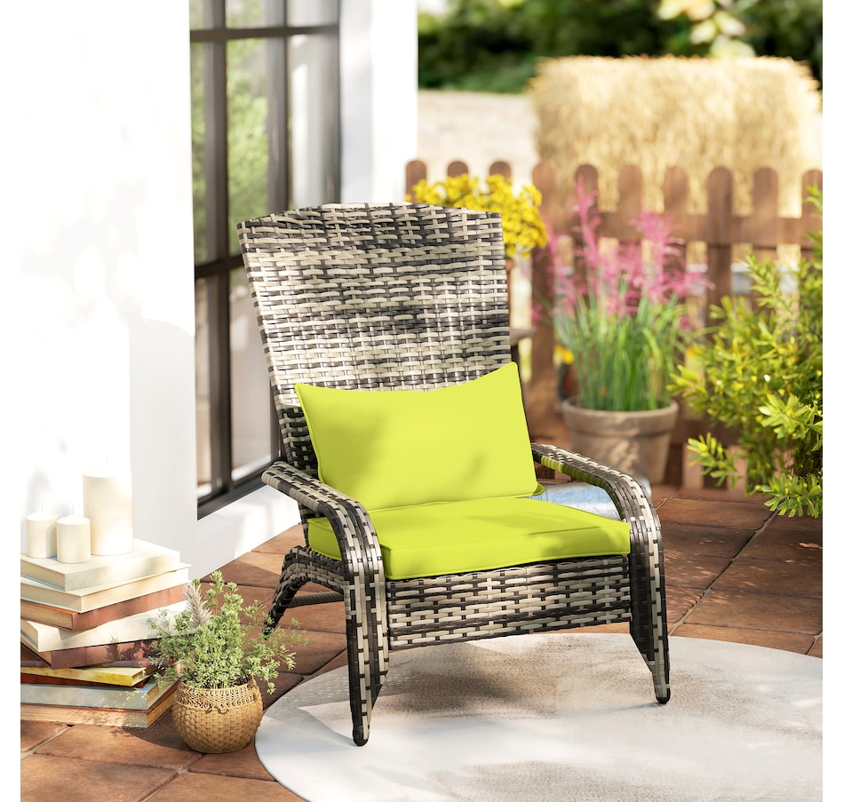 Image 964412_ALTMORE1.jpg, Product 964-412 / Price $115.99 - $119.99, Outsunny Outdoor Adirondack Chair Rattan Fire Pit Chair with Cushion Cream from Outsunny on TSC.ca's Home & Garden department