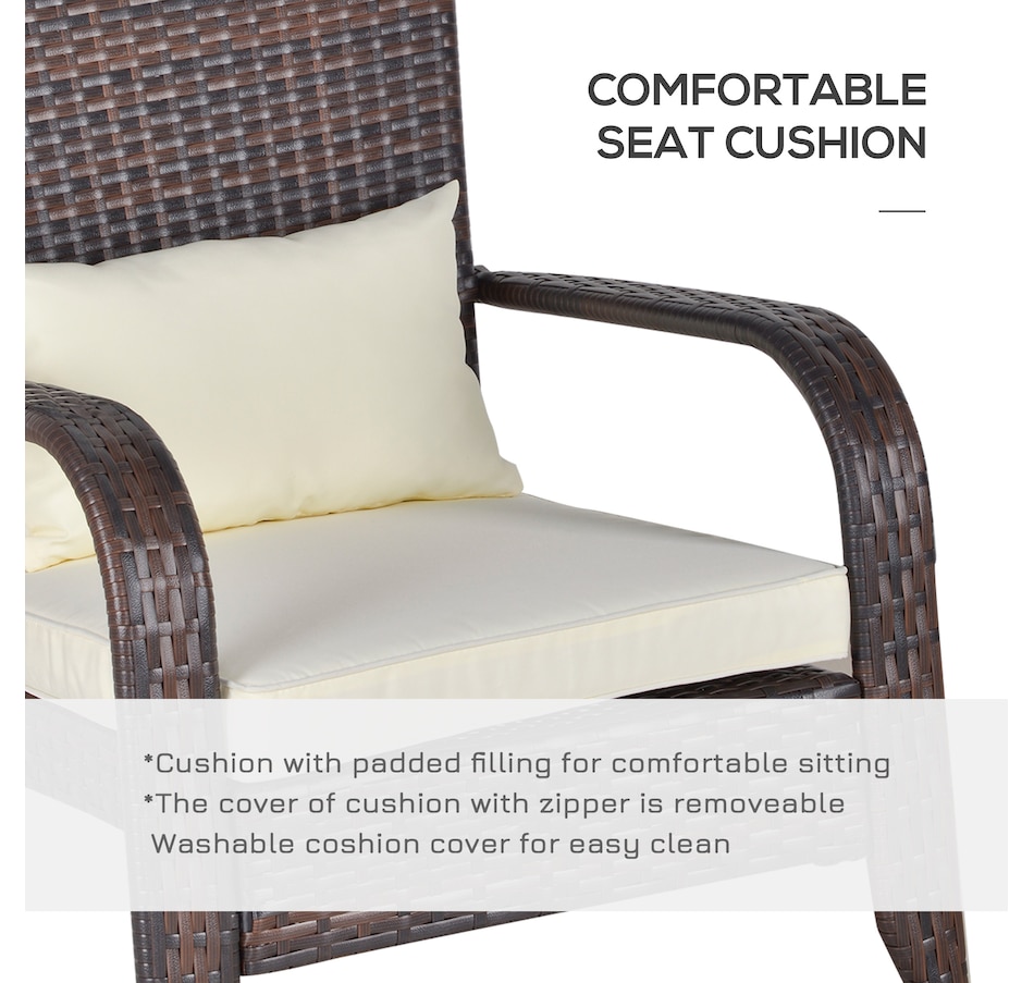Image 964412_ALTMORE13.jpg, Product 964-412 / Price $115.99 - $119.99, Outsunny Outdoor Adirondack Chair Rattan Fire Pit Chair with Cushion Cream from Outsunny on TSC.ca's Home & Garden department