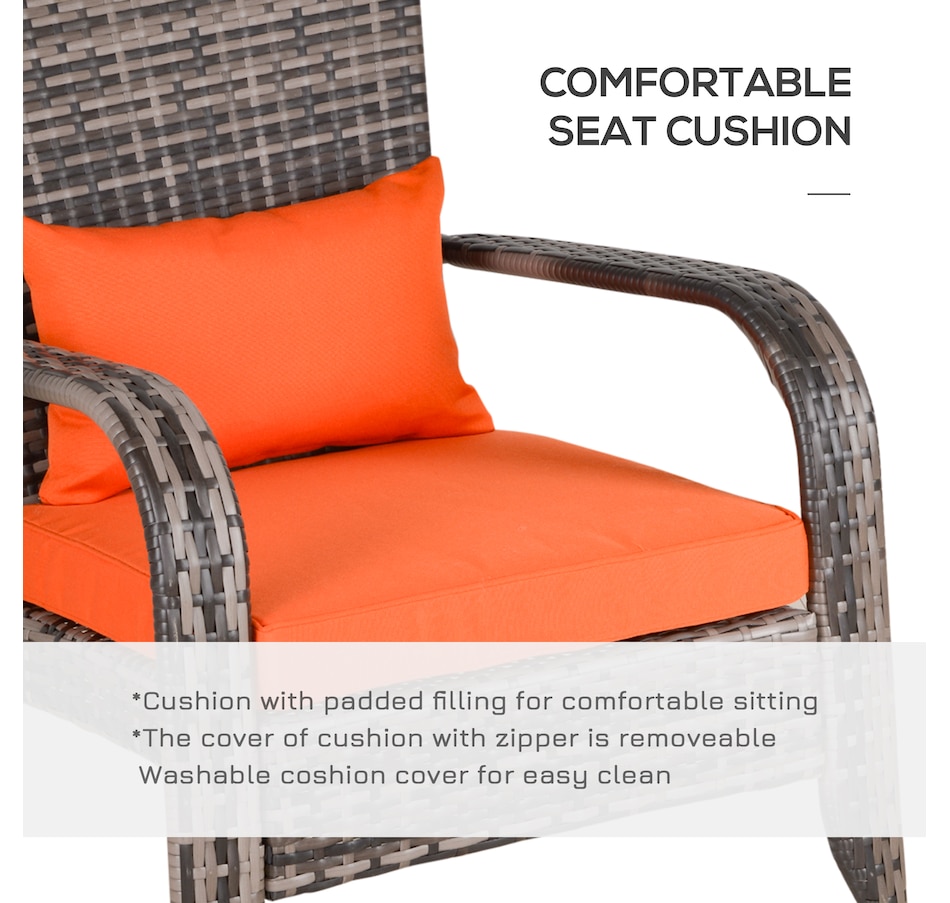 Image 964412_ALTMORE19.jpg, Product 964-412 / Price $115.99 - $119.99, Outsunny Outdoor Adirondack Chair Rattan Fire Pit Chair with Cushion Cream from Outsunny on TSC.ca's Home & Garden department