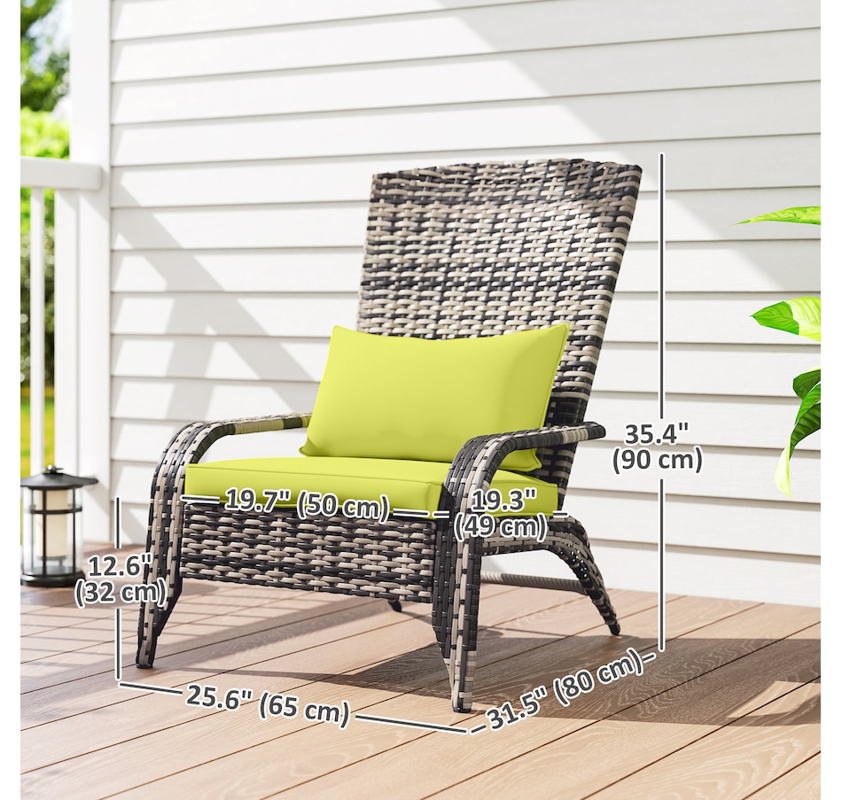 Image 964412_ALTMORE2.jpg, Product 964-412 / Price $115.99 - $119.99, Outsunny Outdoor Adirondack Chair Rattan Fire Pit Chair with Cushion Cream from Outsunny on TSC.ca's Home & Garden department