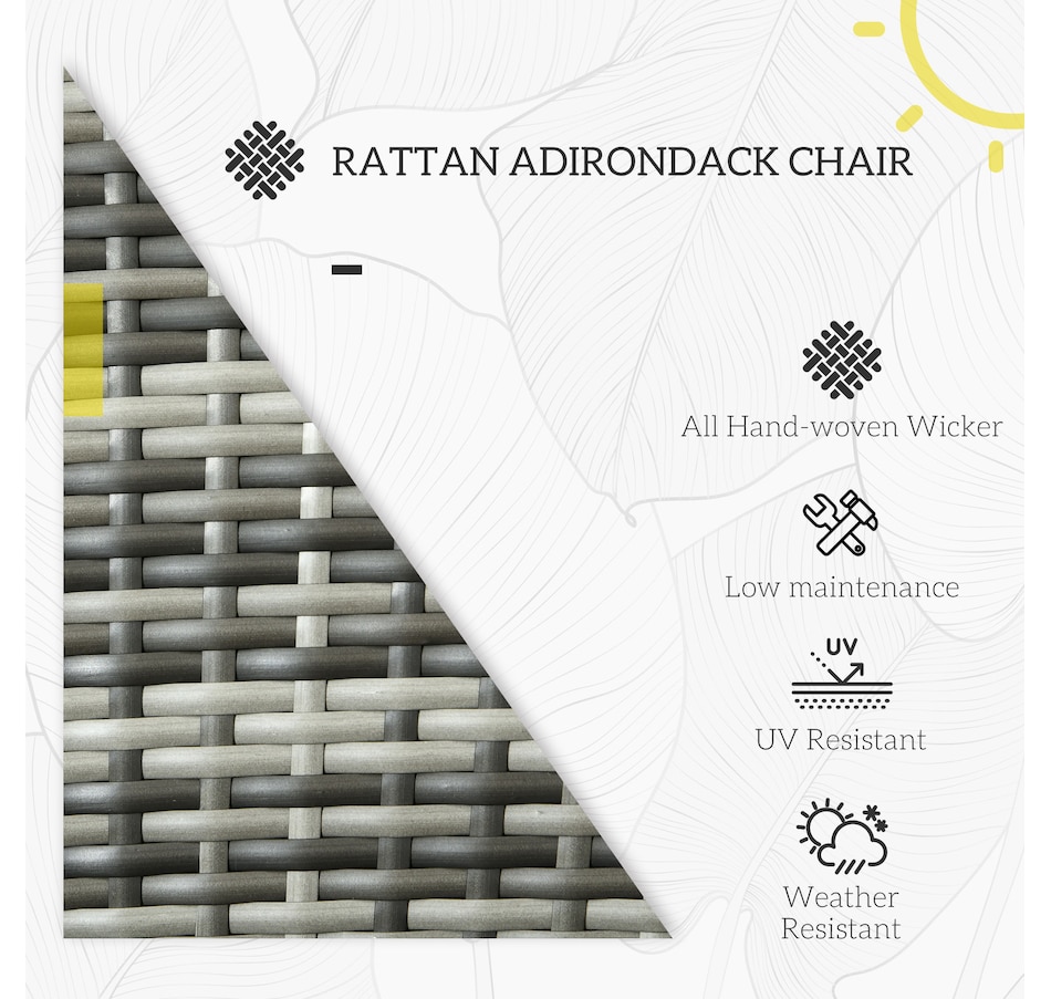 Image 964412_ALTMORE27.jpg, Product 964-412 / Price $115.99 - $119.99, Outsunny Outdoor Adirondack Chair Rattan Fire Pit Chair with Cushion Cream from Outsunny on TSC.ca's Home & Garden department