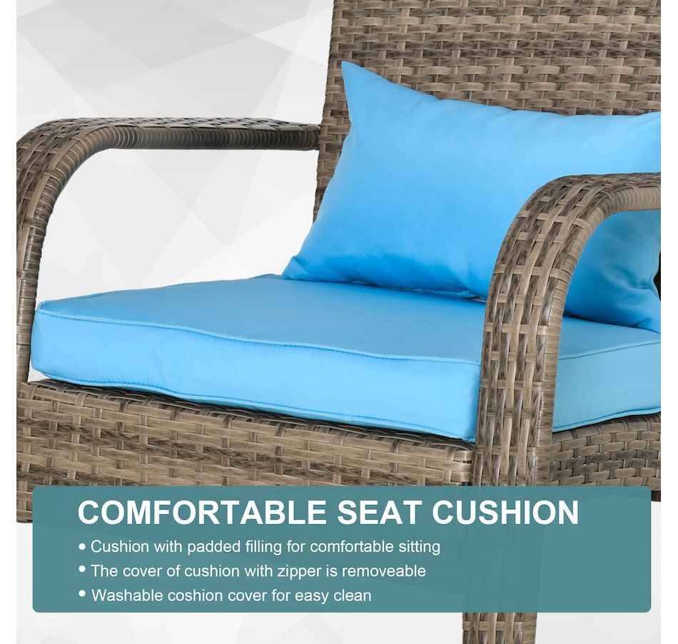Image 964412_ALTMORE37.jpg, Product 964-412 / Price $115.99 - $119.99, Outsunny Outdoor Adirondack Chair Rattan Fire Pit Chair with Cushion Cream from Outsunny on TSC.ca's Home & Garden department
