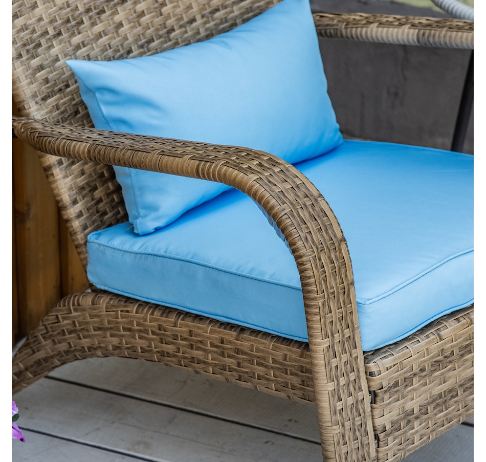 Image 964412_ALTMORE39.jpg, Product 964-412 / Price $115.99 - $119.99, Outsunny Outdoor Adirondack Chair Rattan Fire Pit Chair with Cushion Cream from Outsunny on TSC.ca's Home & Garden department