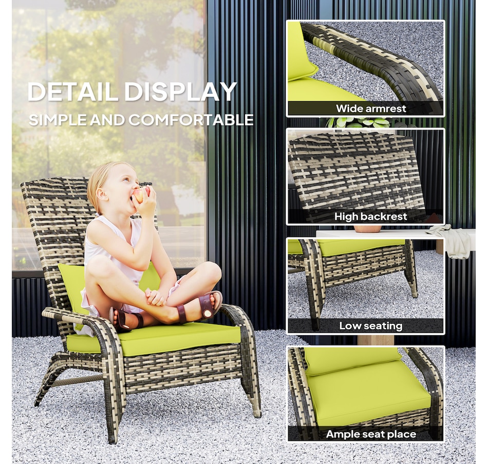 Image 964412_ALTMORE4.jpg, Product 964-412 / Price $115.99 - $119.99, Outsunny Outdoor Adirondack Chair Rattan Fire Pit Chair with Cushion Cream from Outsunny on TSC.ca's Home & Garden department