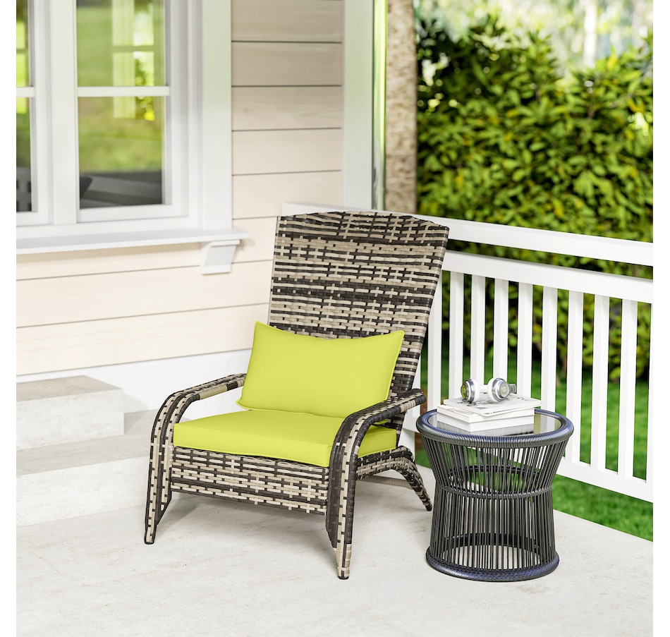 Image 964412_ALTMORE7.jpg, Product 964-412 / Price $115.99 - $119.99, Outsunny Outdoor Adirondack Chair Rattan Fire Pit Chair with Cushion Cream from Outsunny on TSC.ca's Home & Garden department