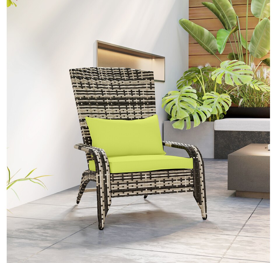Image 964412_ALTMORE8.jpg, Product 964-412 / Price $115.99 - $119.99, Outsunny Outdoor Adirondack Chair Rattan Fire Pit Chair with Cushion Cream from Outsunny on TSC.ca's Home & Garden department