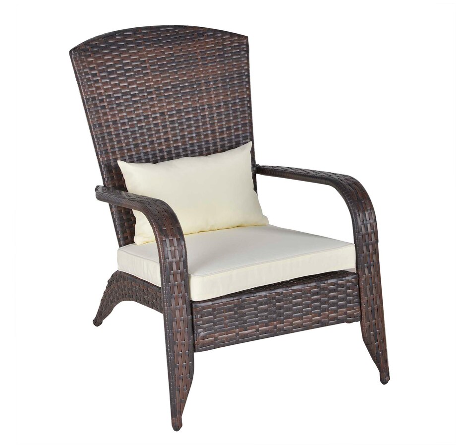 Image 964412_ST02.jpg, Product 964-412 / Price $115.99 - $119.99, Outsunny Outdoor Adirondack Chair Rattan Fire Pit Chair with Cushion Cream from Outsunny on TSC.ca's Home & Garden department