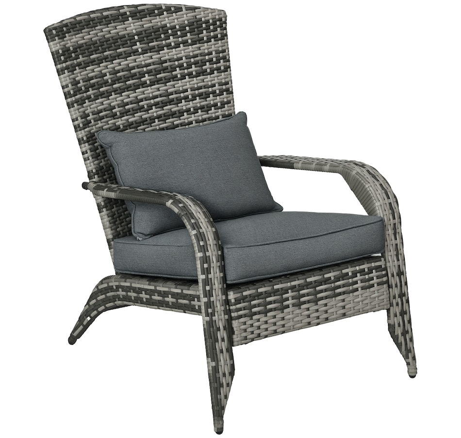 Image 964412_ST04.jpg, Product 964-412 / Price $115.99 - $119.99, Outsunny Outdoor Adirondack Chair Rattan Fire Pit Chair with Cushion Cream from Outsunny on TSC.ca's Home & Garden department