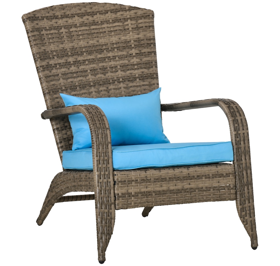 Image 964412_ST05.jpg, Product 964-412 / Price $115.99 - $119.99, Outsunny Outdoor Adirondack Chair Rattan Fire Pit Chair with Cushion Cream from Outsunny on TSC.ca's Home & Garden department