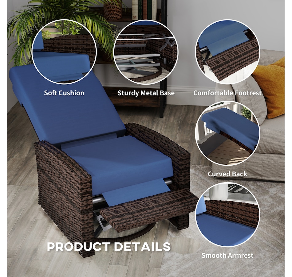 Image 964415_ALTMORE13.jpg, Product 964-415 / Price $289.99 - $304.99, Outsunny PE Rattan Outdoor Swivel Chair with 360° Swivel from Outsunny on TSC.ca's Home & Garden department
