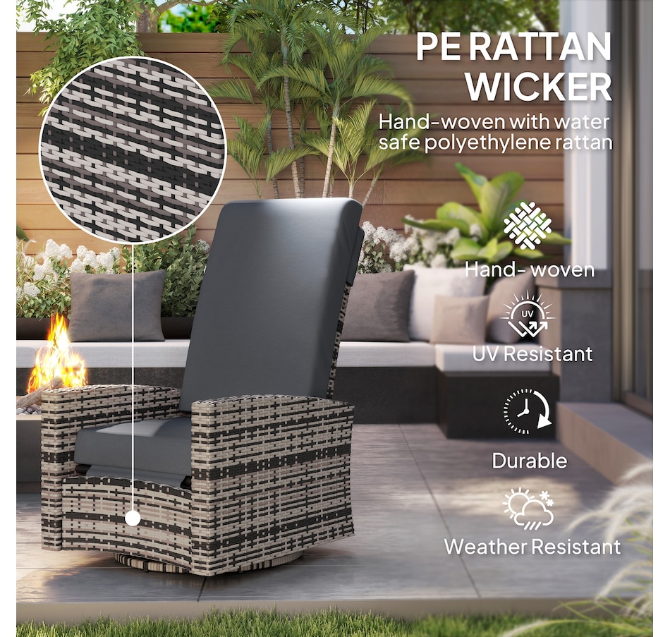 Image 964415_ALTMORE19.jpg, Product 964-415 / Price $289.99 - $304.99, Outsunny PE Rattan Outdoor Swivel Chair with 360° Swivel from Outsunny on TSC.ca's Home & Garden department