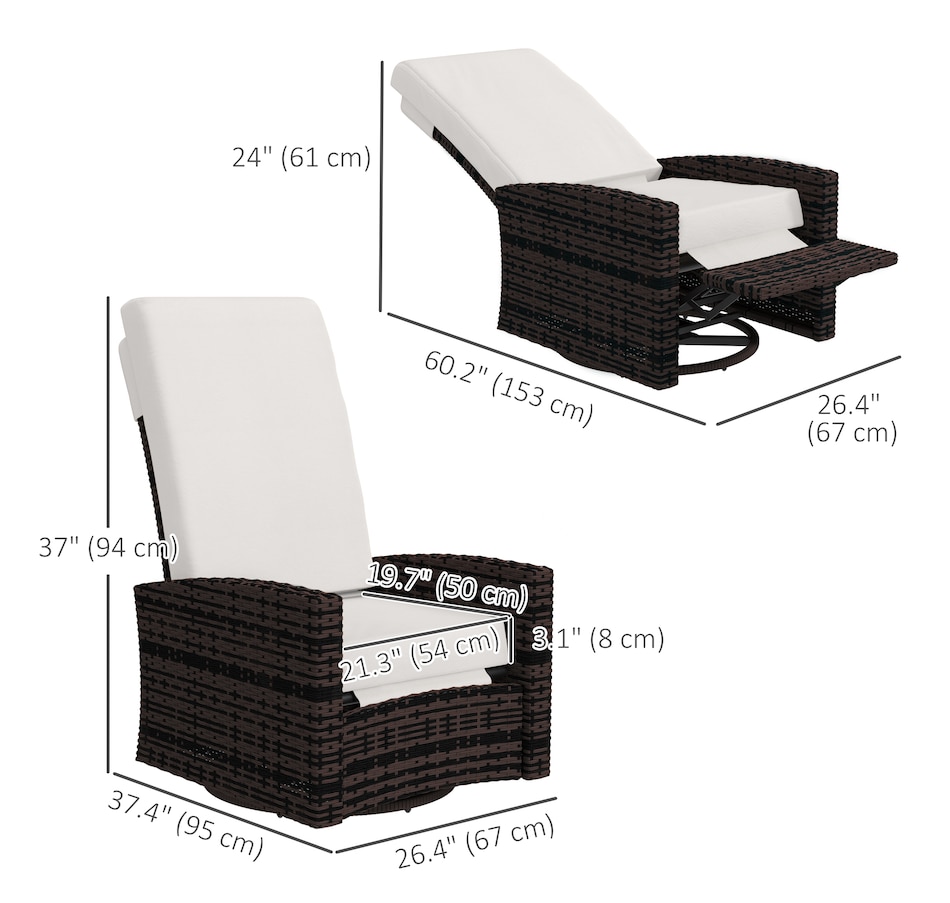 Image 964415_ALTMORE2.jpg, Product 964-415 / Price $289.99 - $304.99, Outsunny PE Rattan Outdoor Swivel Chair with 360° Swivel from Outsunny on TSC.ca's Home & Garden department