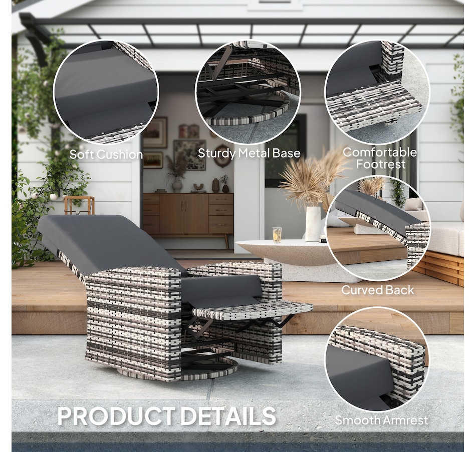 Image 964415_ALTMORE21.jpg, Product 964-415 / Price $289.99 - $304.99, Outsunny PE Rattan Outdoor Swivel Chair with 360° Swivel from Outsunny on TSC.ca's Home & Garden department