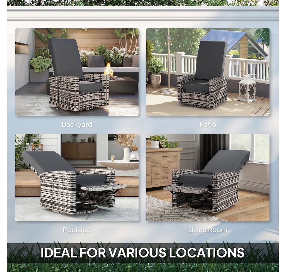 Image 964415_ALTMORE22.jpg, Product 964-415 / Price $289.99 - $304.99, Outsunny PE Rattan Outdoor Swivel Chair with 360° Swivel from Outsunny on TSC.ca's Home & Garden department