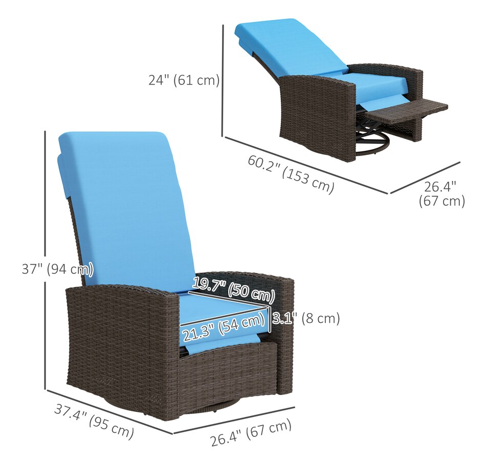 Image 964415_ALTMORE26.jpg, Product 964-415 / Price $289.99 - $304.99, Outsunny PE Rattan Outdoor Swivel Chair with 360° Swivel from Outsunny on TSC.ca's Home & Garden department