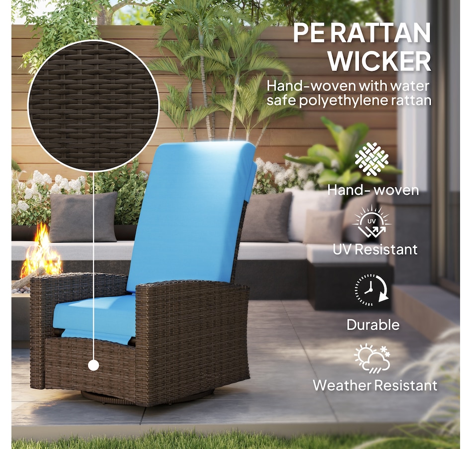 Image 964415_ALTMORE27.jpg, Product 964-415 / Price $289.99 - $304.99, Outsunny PE Rattan Outdoor Swivel Chair with 360° Swivel from Outsunny on TSC.ca's Home & Garden department