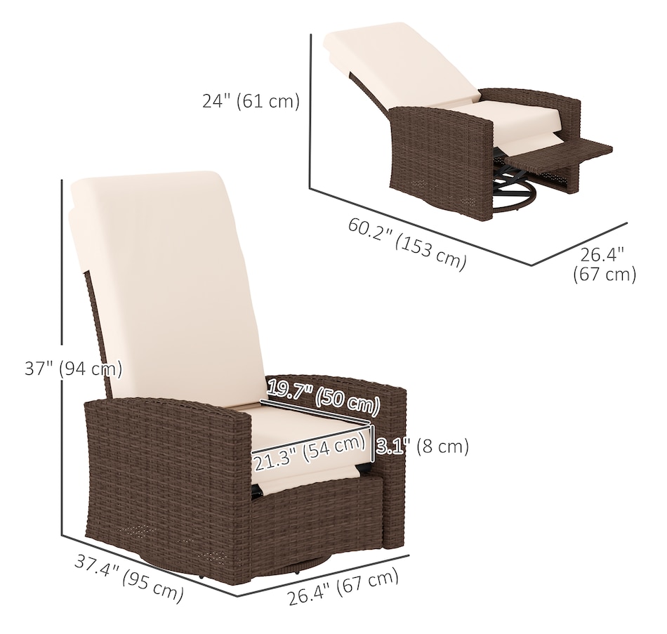Image 964415_ALTMORE34.jpg, Product 964-415 / Price $289.99 - $304.99, Outsunny PE Rattan Outdoor Swivel Chair with 360° Swivel from Outsunny on TSC.ca's Home & Garden department